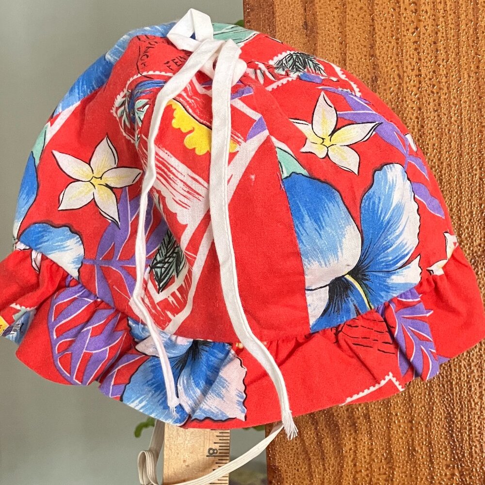 🌺 Tropical Paradise Baby Sun Hat – Vibrant Red Floral 🌺